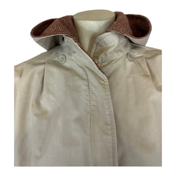 American Vintage 1960’s tweed reversible cape  removable hood made USA size med - Picture 10 of 12